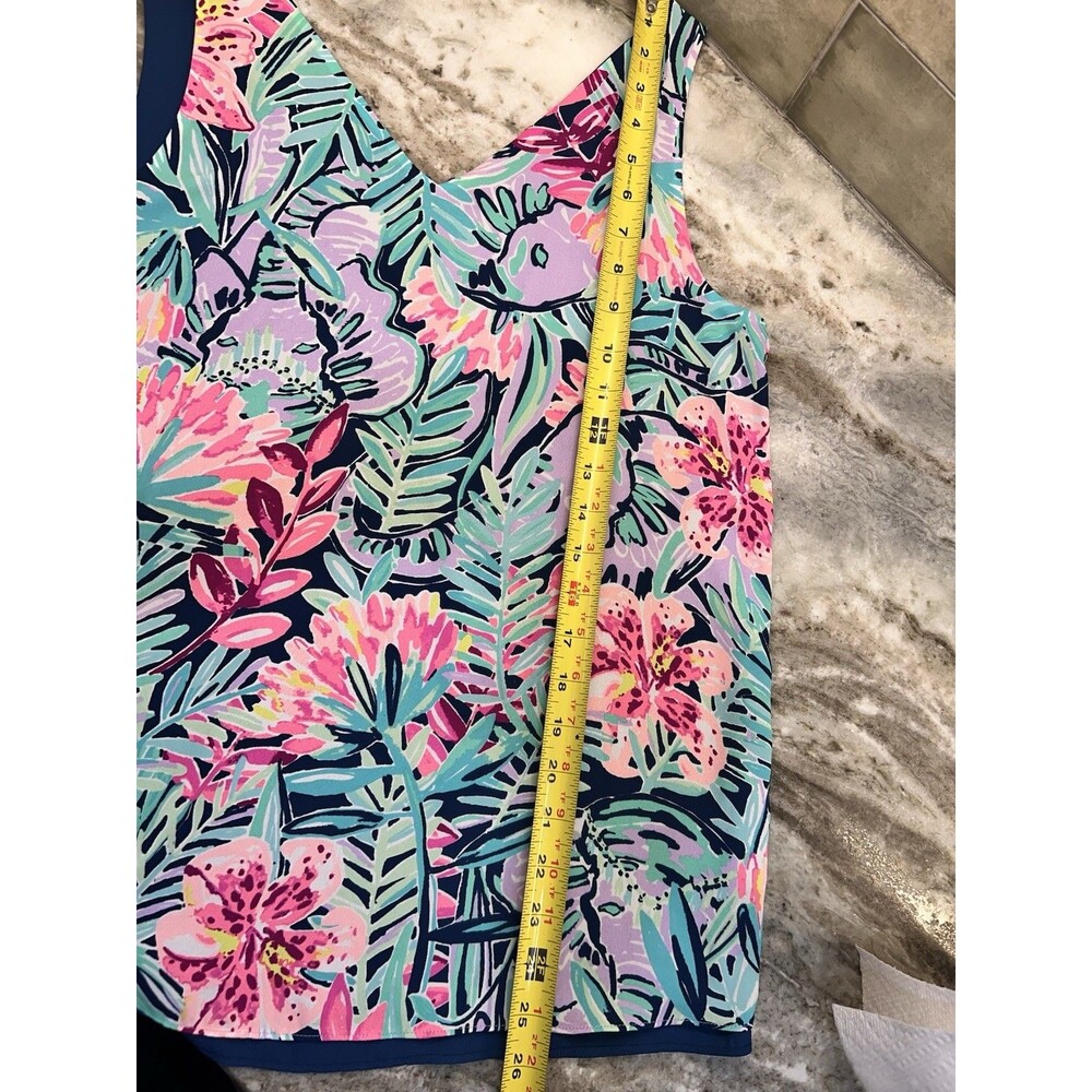 Lilly Pulitzer Florin Reversible Tank Top sz Medium Slathouse Soirée Loose Flowy - Picture 9 of 9